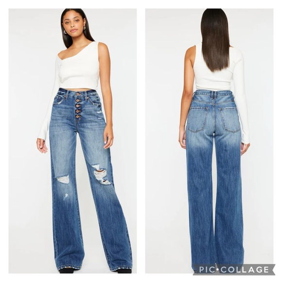KanCan Denim - NWT Kancan 7 / 27 Ariena Ultra High Rise 90's Flare Jeans Medium Wash